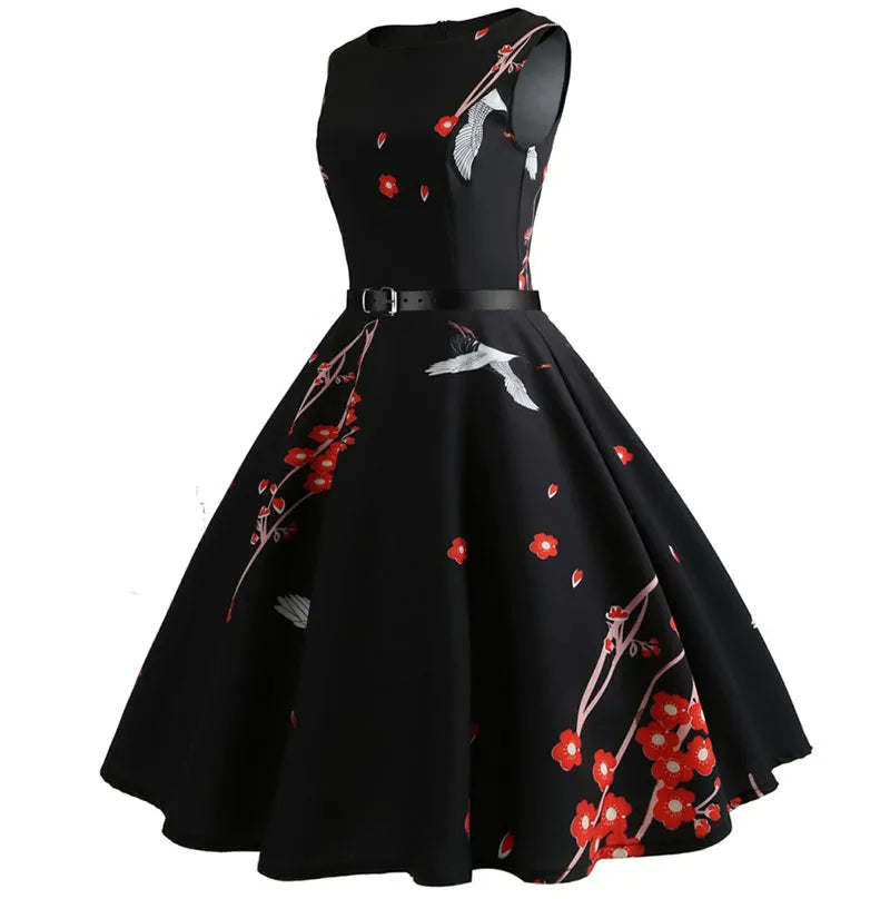Robe Rockabilly - Cerise Sakura ceinture