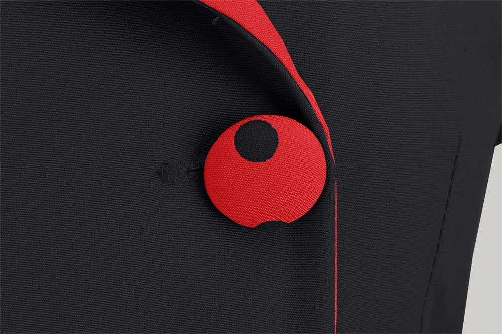 Robe Pin Up Rétro Ceinture bouton rouge