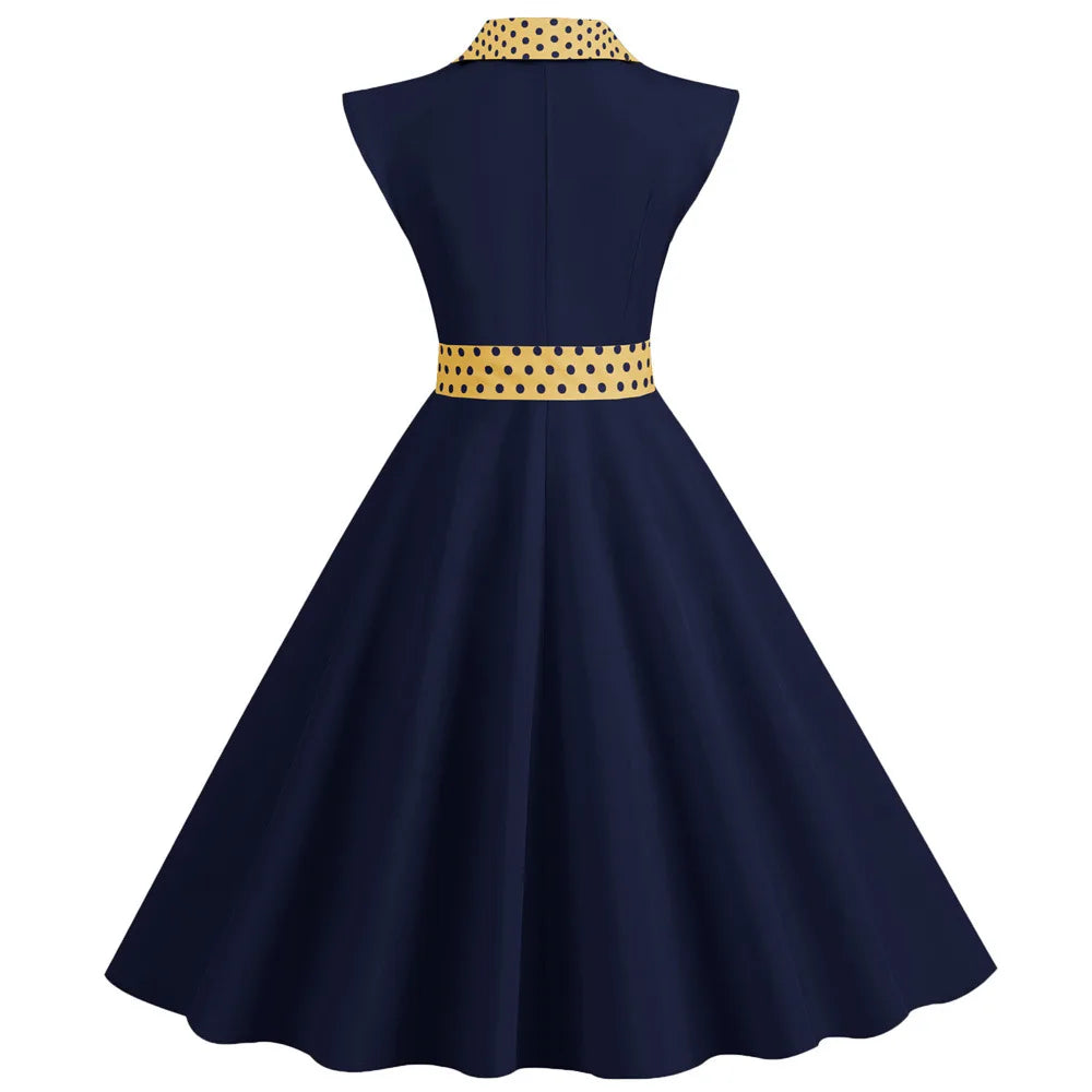 Robe Pin Up Rétro Ceinture Dos