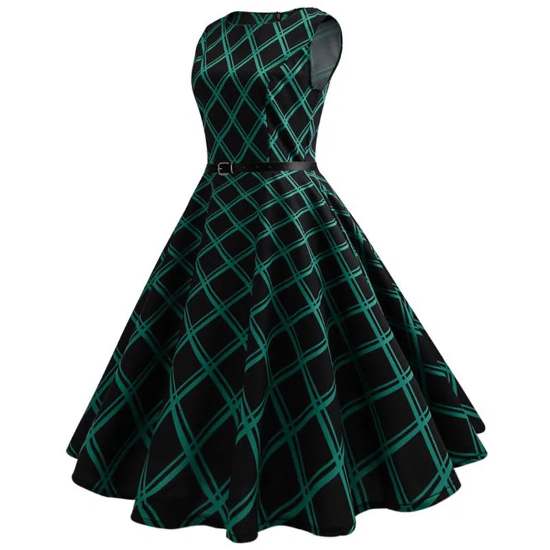 Robe Rockabilly - Noire et Verte profil