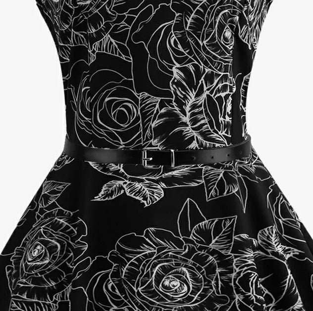 Robe Noire Rockabilly ceinture