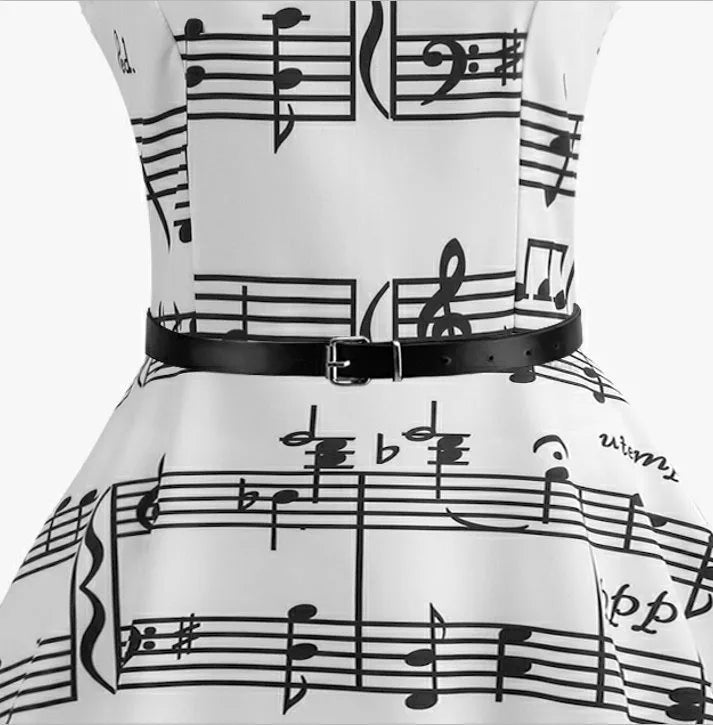 Robe Rockabilly - Note de musique ceinture