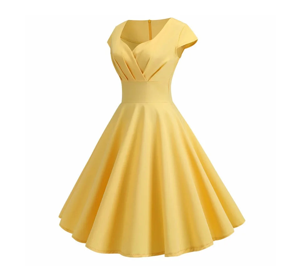 Robe de Mariée Pin-Up jaune profil