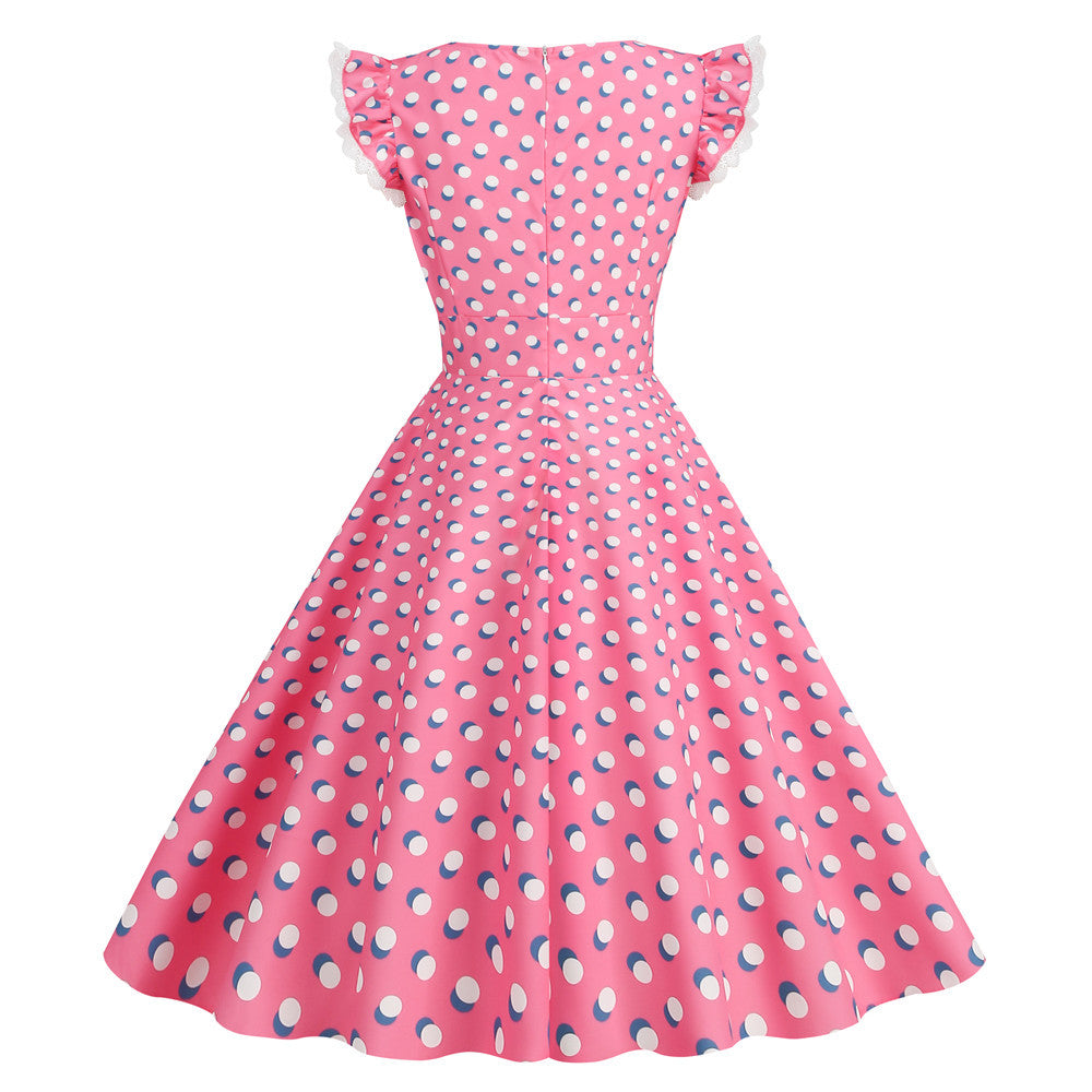 Robe Pin-Up - Grande Taille Rose Dos