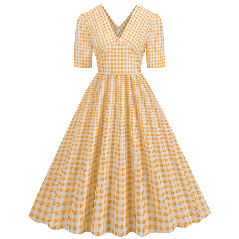 Robe Pin Up Cocktail Jaune