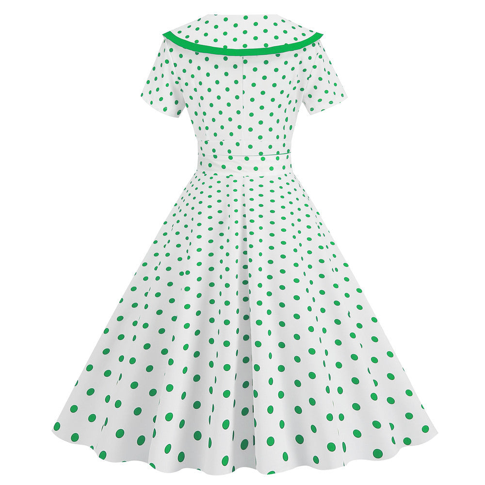 Robe Pin Up Rétro vert dos