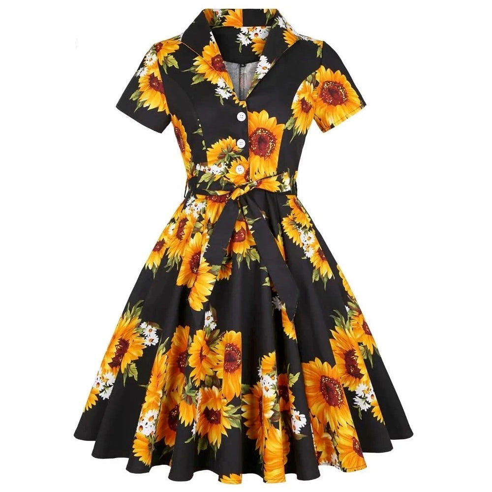 Robe Année 50 Tournesol