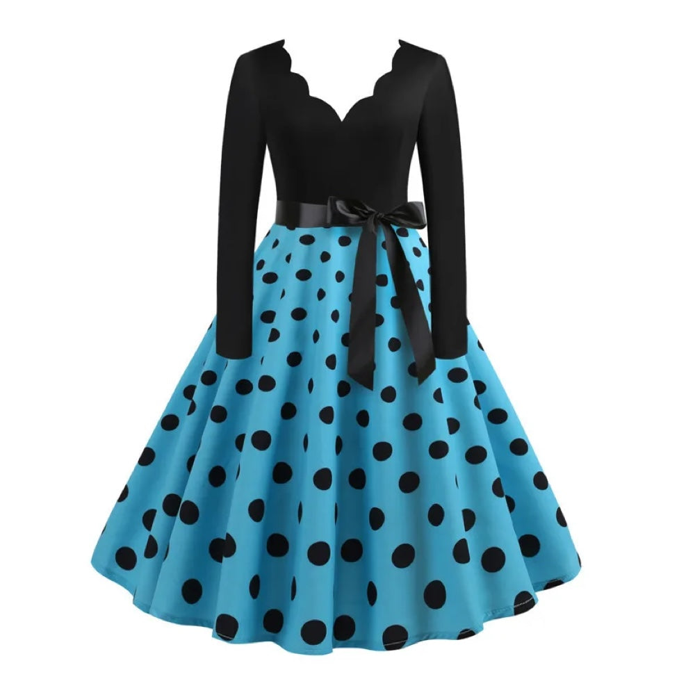 Robe Rockabilly - Bleu à pois