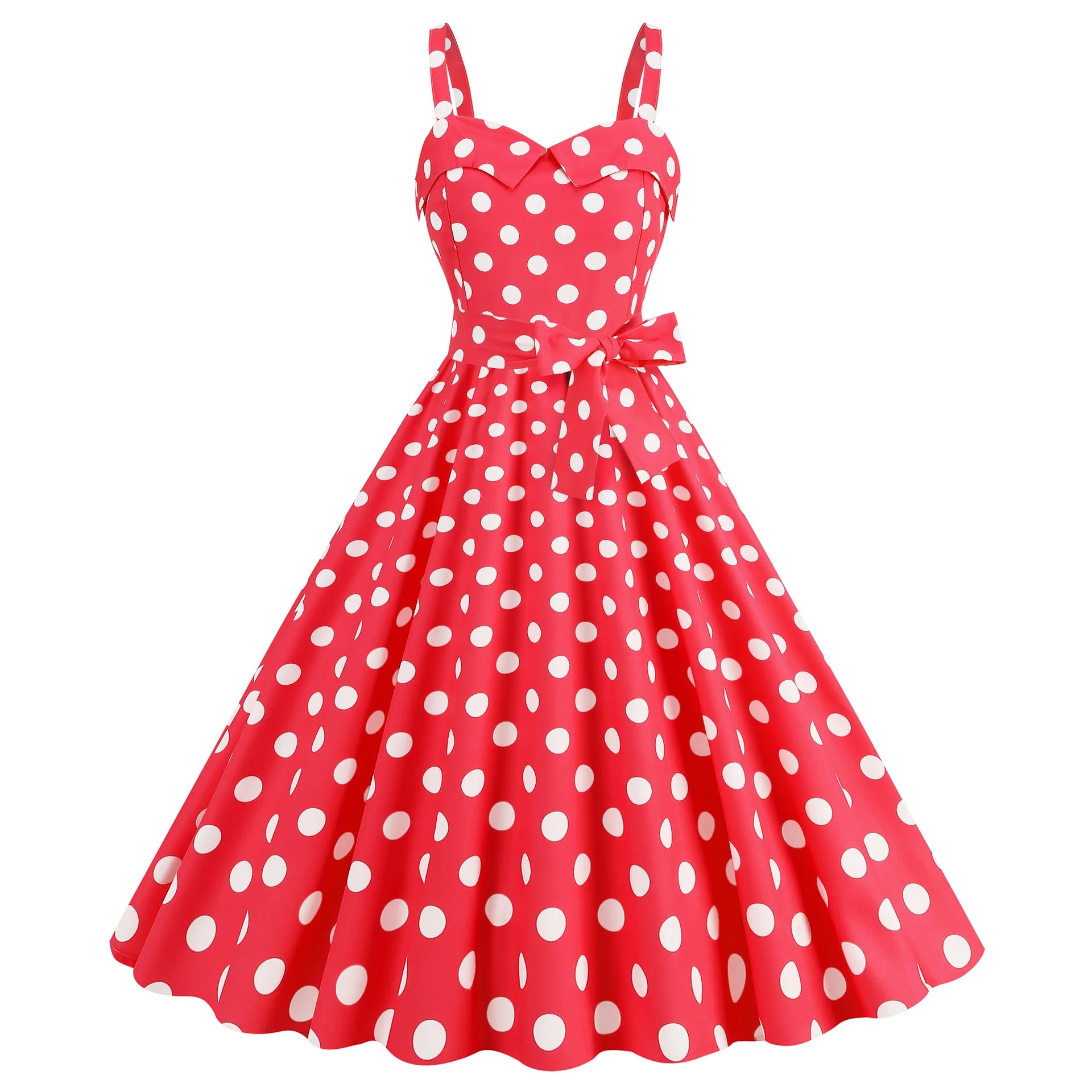 Robe Rétro Pin-Up à Pois Rouge