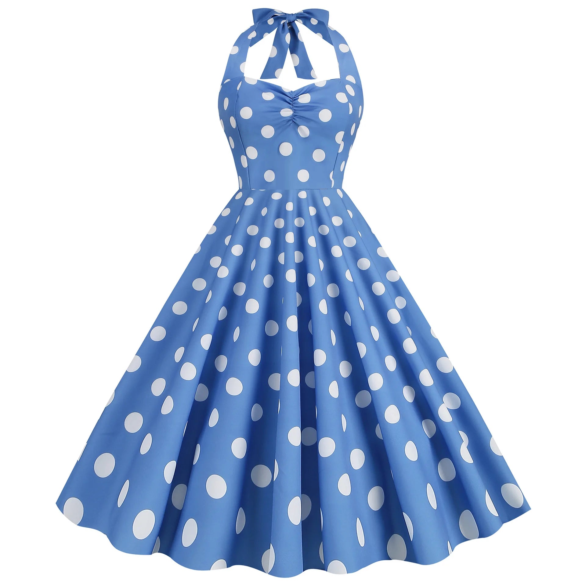 Robe Pin-Up Classique Année 50 Bleu