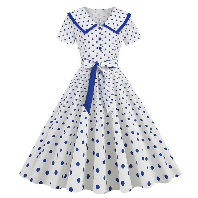 Robe Pin Up Rétro bleu