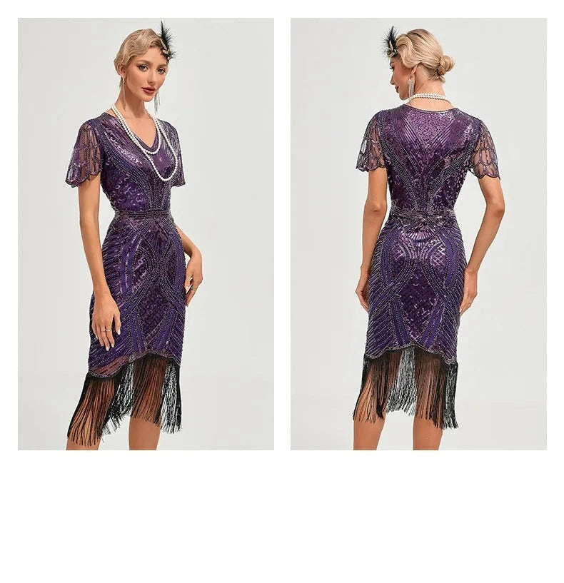 Robe Année 20 Vintage Violet