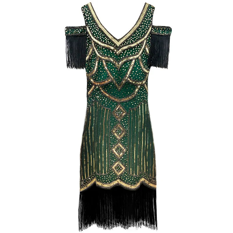 Robe Flapper Charleston vert