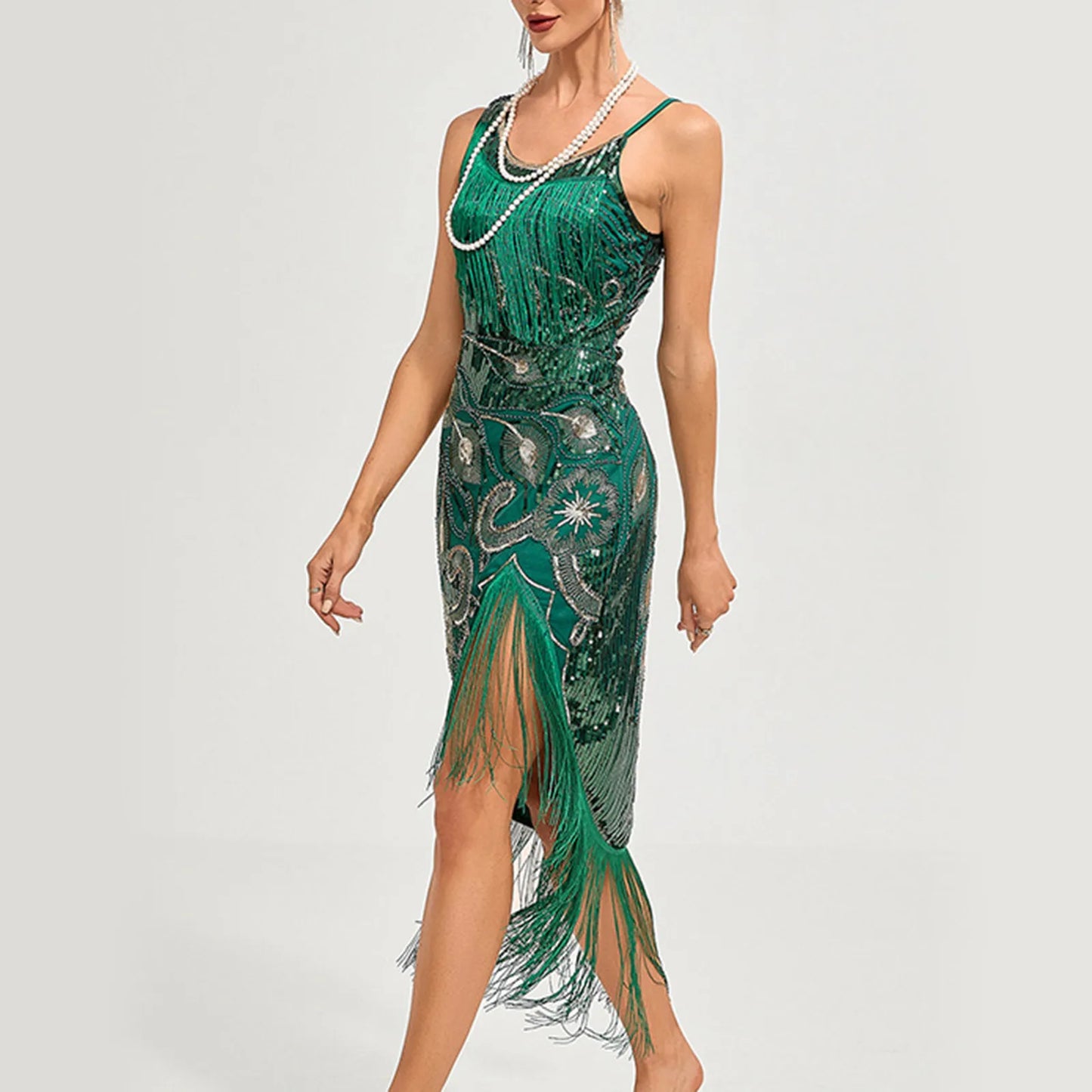 Robe Charleston Gatsby verte marche