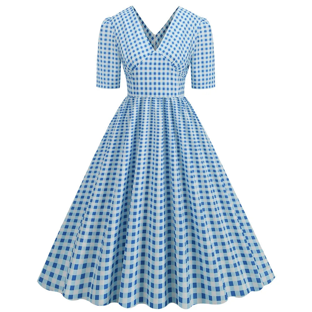 Robe Pin Up Cocktail Bleu