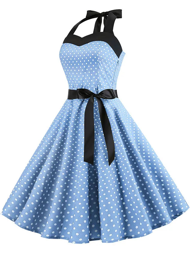 Robe Pin Up bleu profil